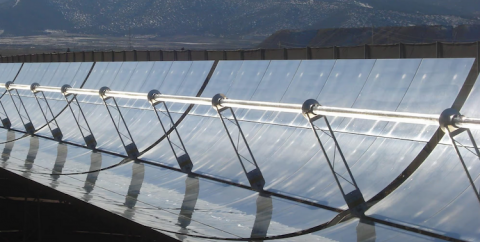 Tubing that collects solar heat reflected off the parabolic trough-shaped solar collector in trough CSP