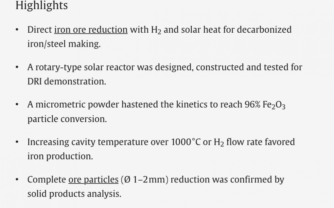 Published at Chemical Engineering Journal – A novel rotary-cavity reactor for sustainable solar metallurgy: Design and experimental demonstration of direct reduction of iron ore