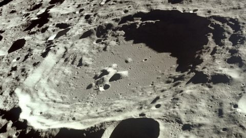 IMAGE ©NASA Daedalus crater shows the problem the indirect solar receiver solves. Orlando’s team proposes positioning solar concentrating mirrors - heliostats - atop the crater rims, aiming concentrated solar irradiation down into the darkness of the crater, with the light focused onto a solar receiver partly embedded in the icy surface.