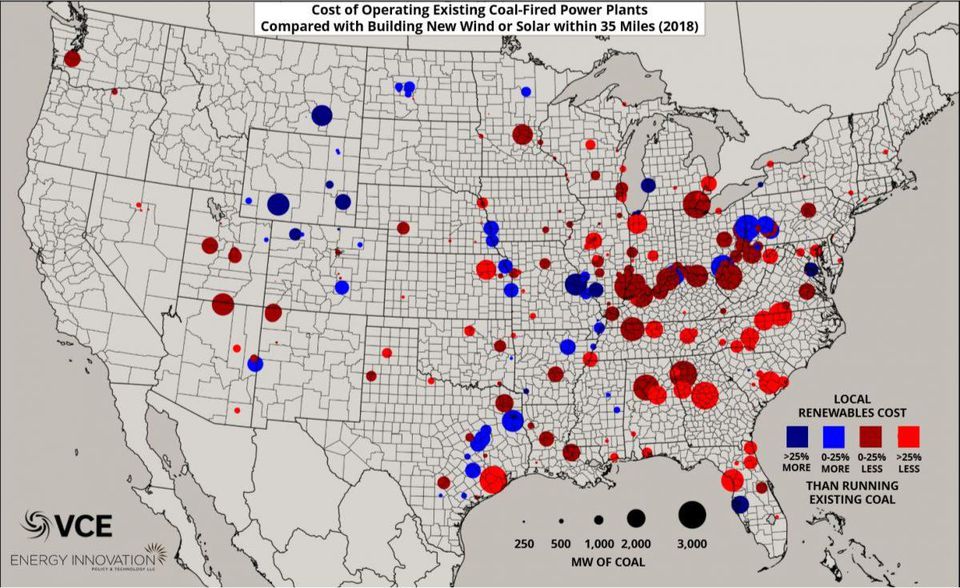 GW of at-risk coal plants locations