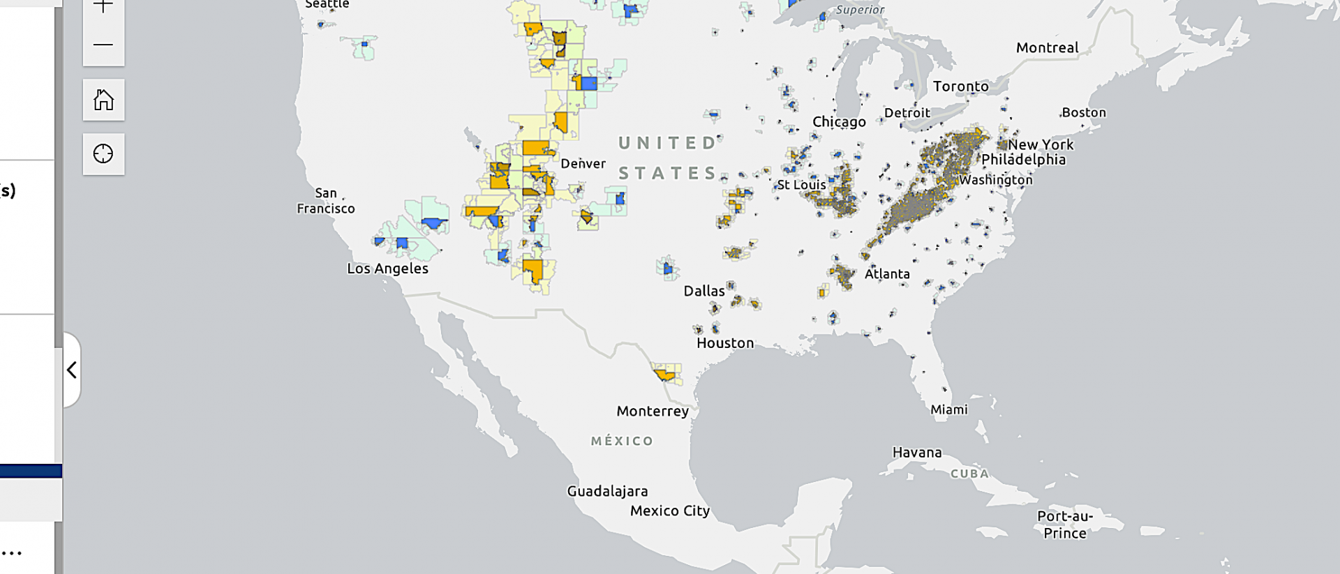 To help applicants locate within qualifying regions, the DOE supplies mapping of all US regions impacted by coal power's decline, both in mining and in closed coal power plants
