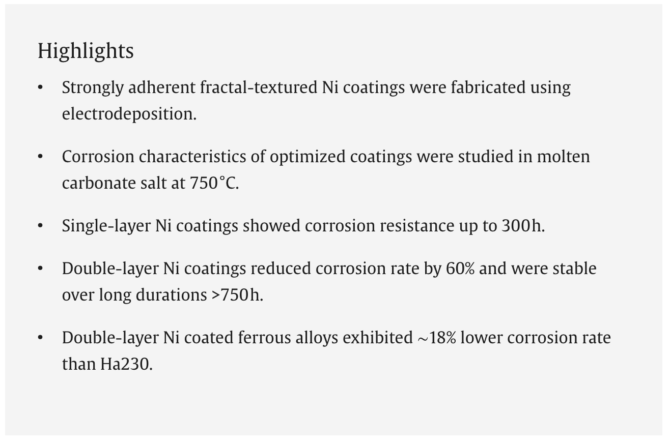 Novel fractal steel coating stops corrosion in Gen3 CSP