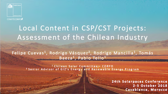 Study of Chile’s CSP Potential for Domestic Manufacturing