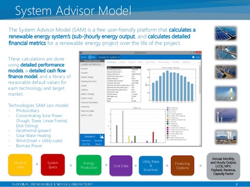 System Advisor Model (SAM) webinars